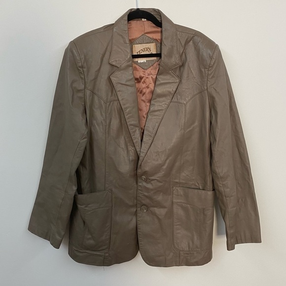 Vintage Western Style Leather Jacket Blazer - Picture 1 of 16